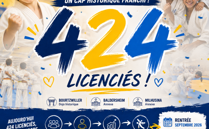 Notre section JUDO franchit un cap historique : 424 licenciés !