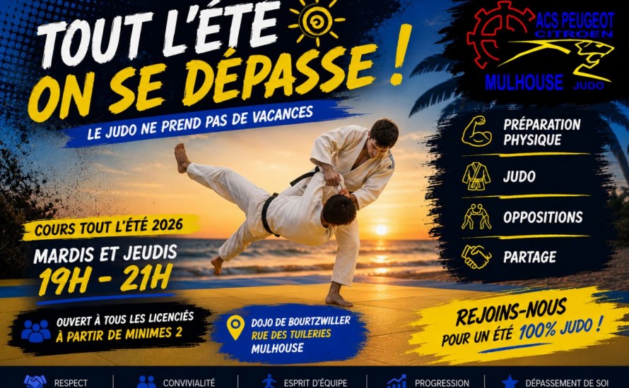 Cet été, ne rangez pas votre judogi… venez progresser avec nous !